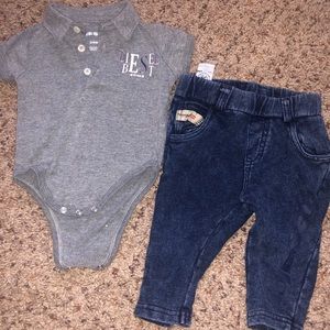 diesel jean and onesie 3-6